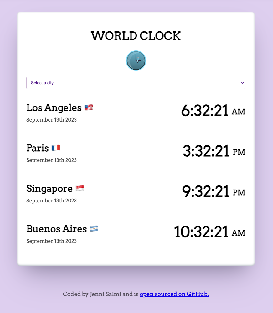 World Clock preview